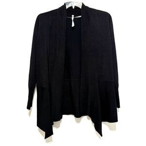 Leo & Nicole Sweater Black Long Sleeve Knit Cardigan Open Front Women size Large